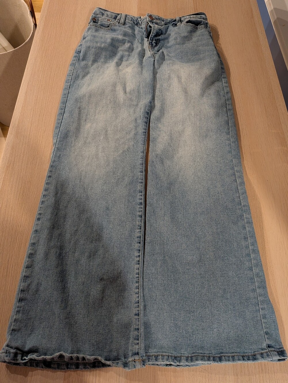 Women's Light Blue Wide-Leg Jeans